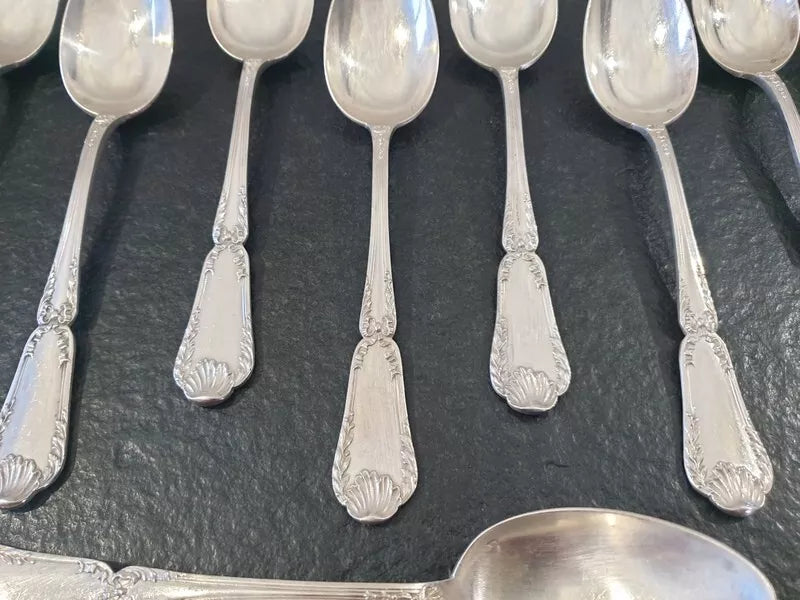 ピュイフォルカ製 純銀テーブルスプーン 12本セット ポンパドールモデル