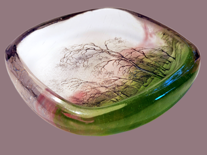 ドーム兄弟（ドームナンシー）最高傑作　雨の花瓶　アンリ ベルジェ