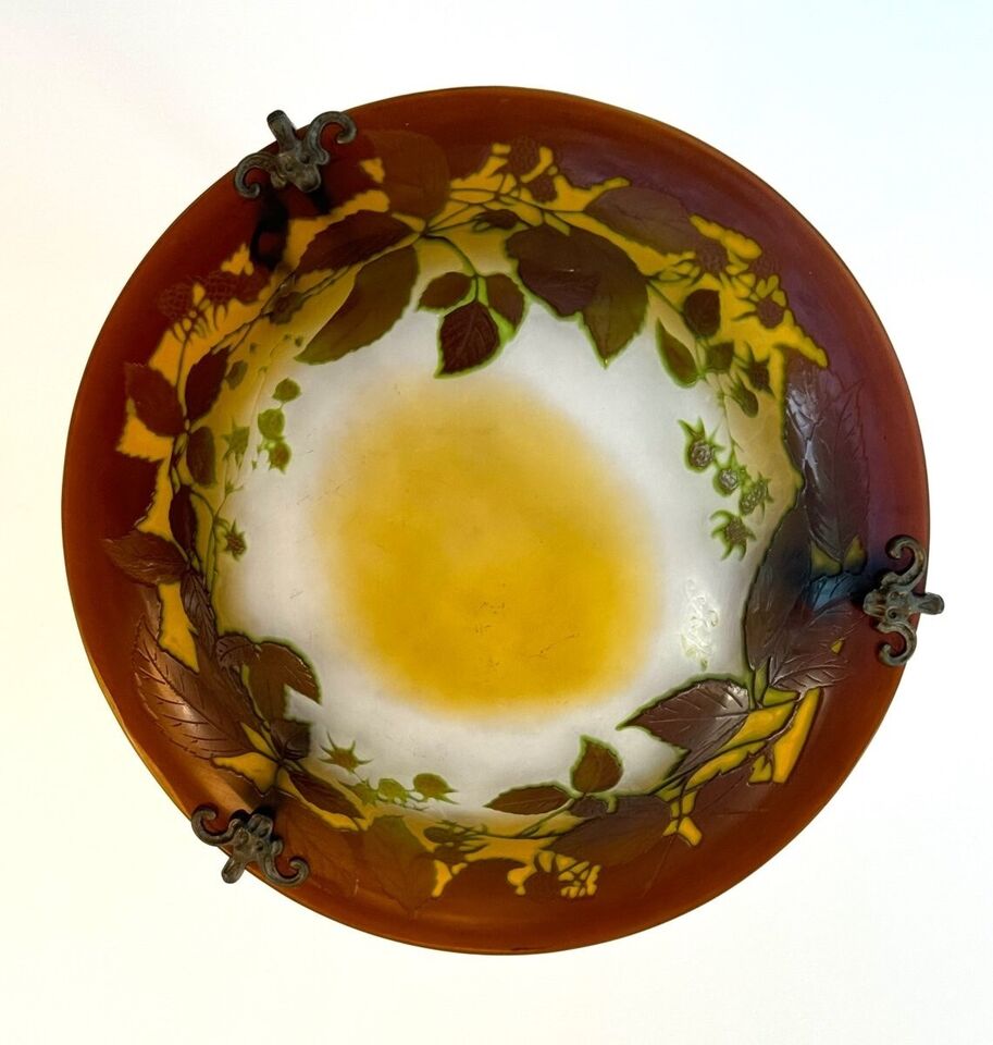 エミールガレ　ブラックベリーのアンティークペンダントライト