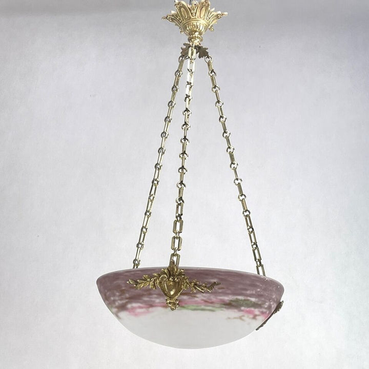 アールデコ調シャンデリア 吊りランプ ミューラー兄弟のバスクランプ