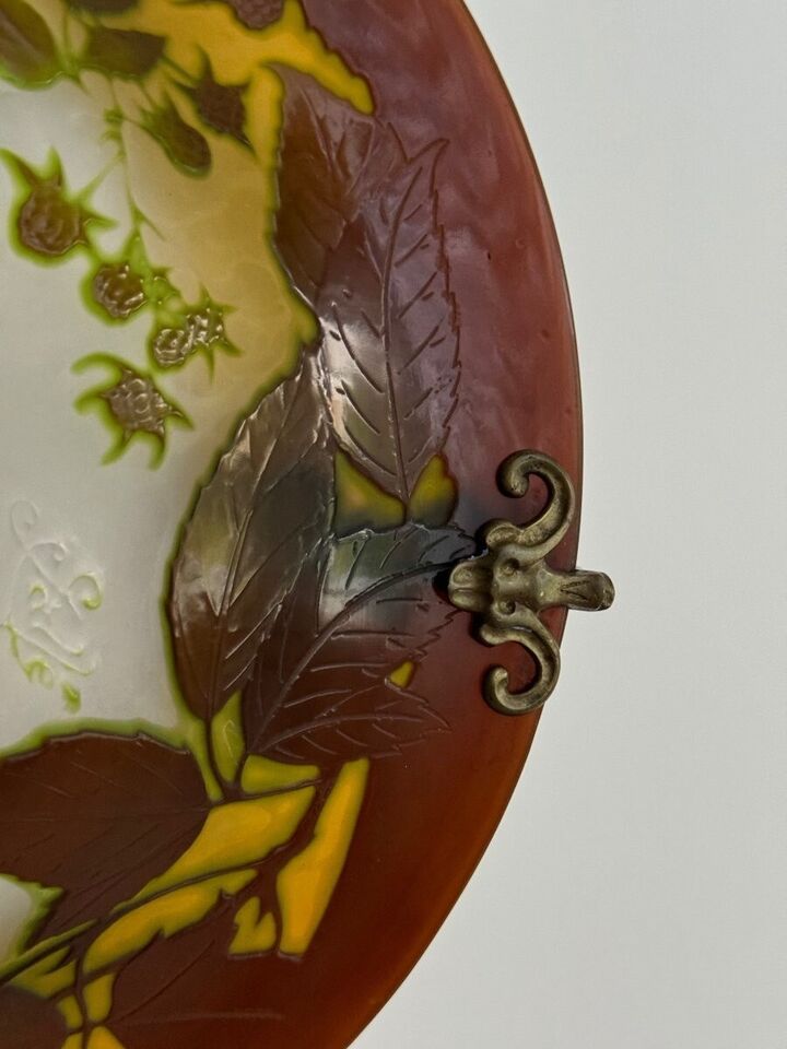 エミールガレ　ブラックベリーのアンティークペンダントライト