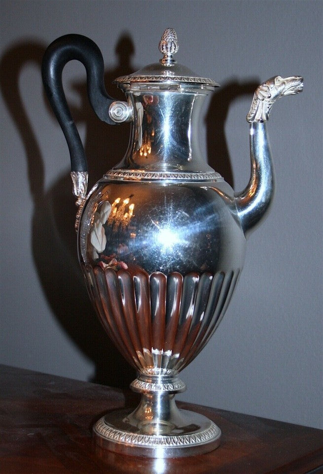 クリストフルカルディヤック マルメゾン/エンパイア 4 ピース コーヒー & ティーセット 950 スターリングシルバー