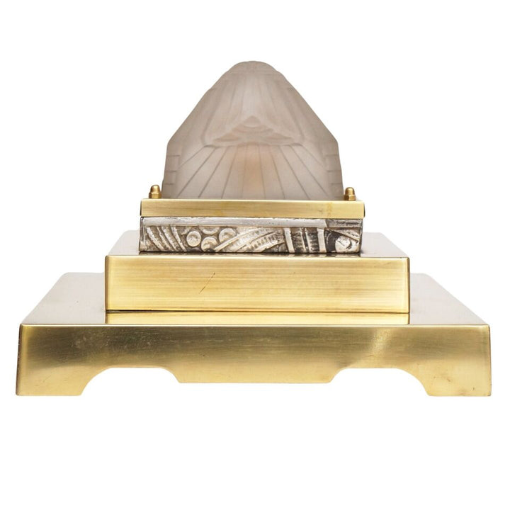 シュナイダー兄弟　アンティークテーブルランプ「THE EGYPT」真鍮ランプ　アールデコスタイルのベッドサイドランプ