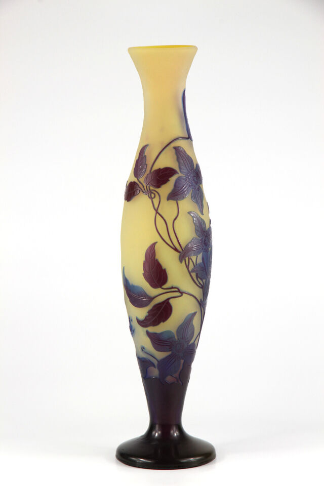エミールガレ クレマチスの蔓が描かれた花瓶 アールヌーボー期
