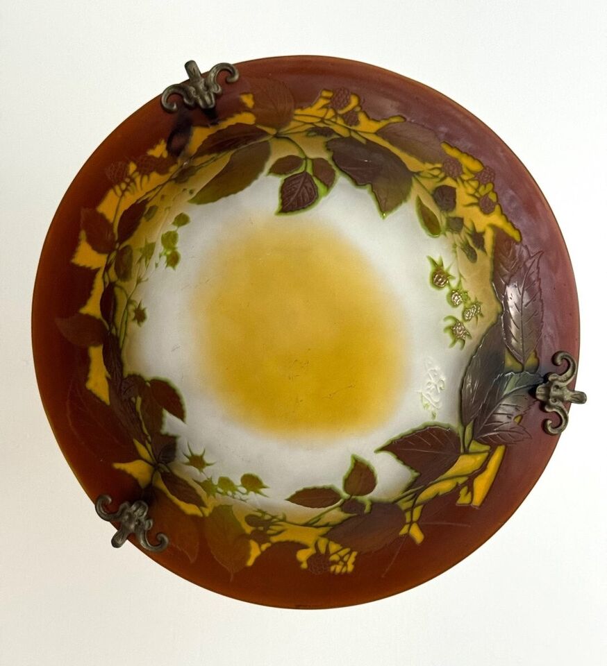 エミールガレ　ブラックベリーのアンティークペンダントライト