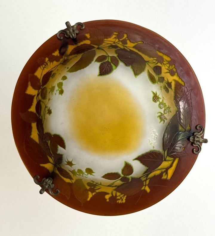 エミールガレ　ブラックベリーのアンティークペンダントライト