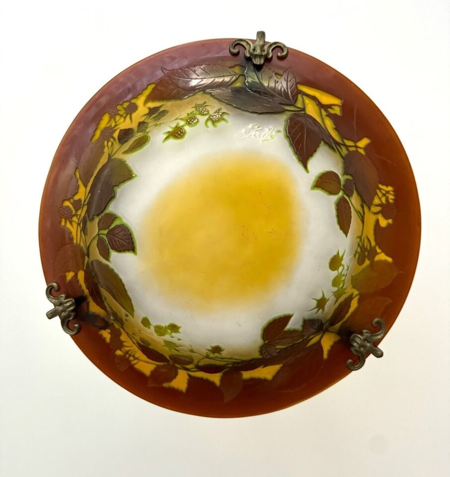 エミールガレ　ブラックベリーのアンティークペンダントライト