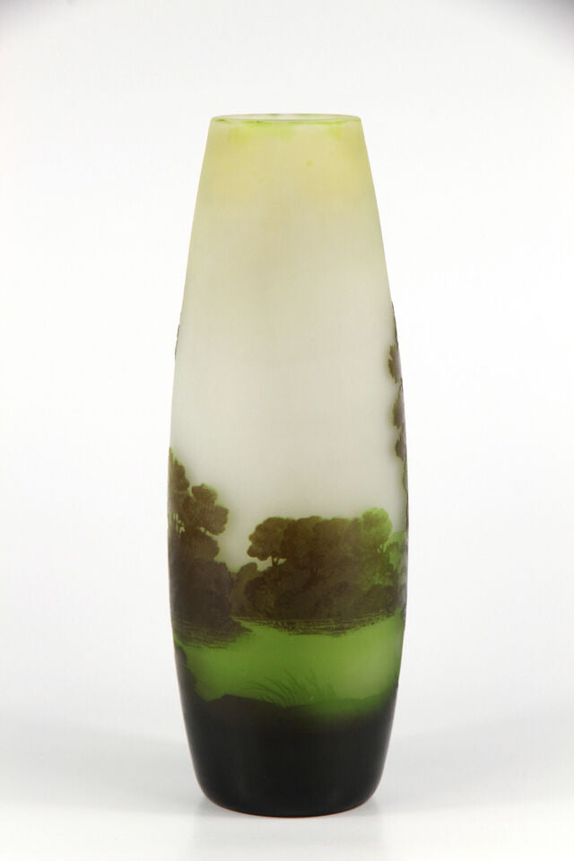 エミールガレ　圧巻の山岳湖水風景の花瓶 アールヌーヴォー時代（1910年代）の作品