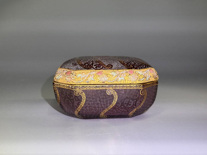 ドーム兄弟（ドームナンシー）アザミが描かれたアンティークボックス（小物入れ）アール・ヌーヴォー 1896年頃