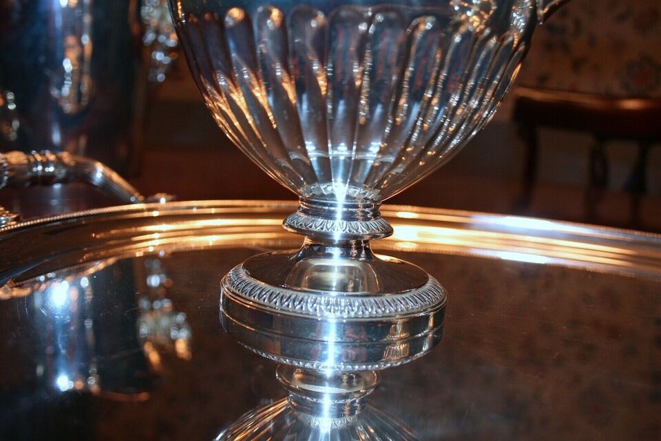 クリストフルカルディヤック マルメゾン/エンパイア 4 ピース コーヒー & ティーセット 950 スターリングシルバー