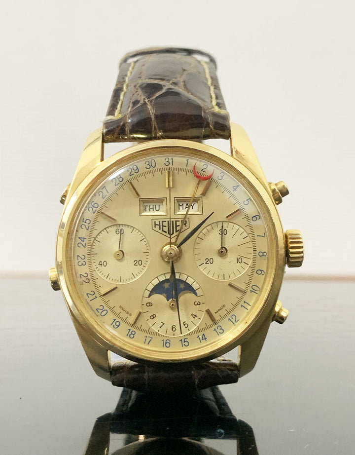 伝説のクロノグラフ ホイヤー ゴールデンアワー ムーンフェイズ Golden Hours Moon Phase Ref 721.208