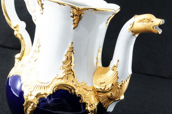 ０７４　マイセン 金彩 Bフォーム グランツ・コーヒーポット meissen
