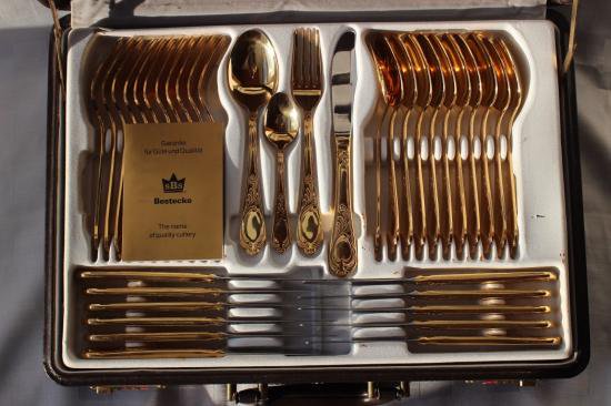 ００４　刃物の街 ドイツ製 ゾーリンゲンカトラリー70本 ゴールドメッキ