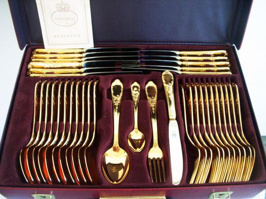 ００５　美品 刃物の街  SBS カトラリー70本 23/24金中古