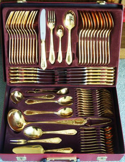 ００５　美品 刃物の街  SBS カトラリー70本 23/24金中古