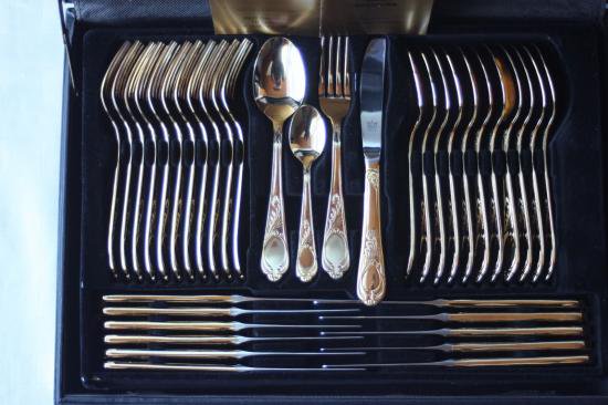 ００６　ゾーリンゲン　24金P 70ｐカトラリーセット　取説付き