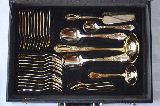 ００６　ゾーリンゲン　24金P 70ｐカトラリーセット　取説付き