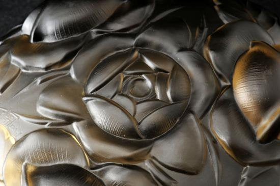 ０２３　ミューラー兄弟　アールデコ名作　オパーク彩ガラス錬鉄器