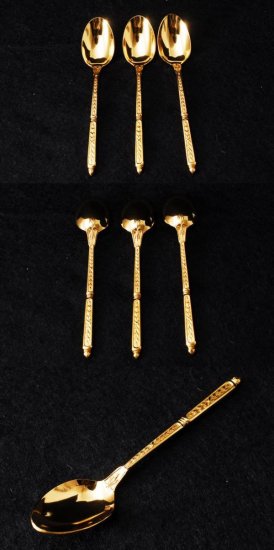 ０７２　クリストフル２４金 ナターシャ スプーン3本セット １４ｃｍ