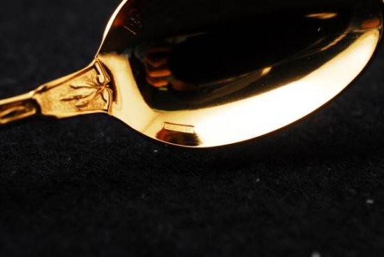 ０７２　クリストフル２４金 ナターシャ スプーン3本セット １４ｃｍ