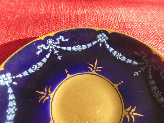 コールポート コバルトブルーとゴールドのデミタスカップ＆ソーサー