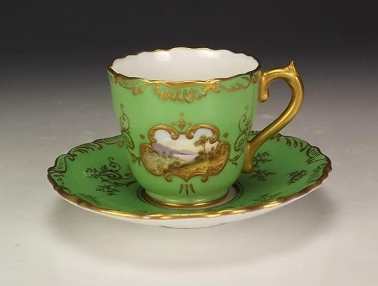 ０３４　風景画　デミタスカップ＆ソーサー