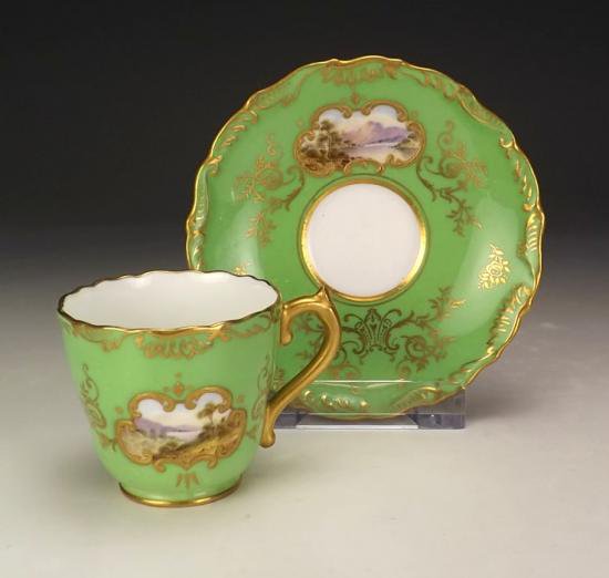 ０３４　風景画　デミタスカップ＆ソーサー