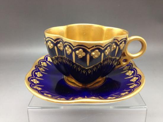 コールポート　ブルー＆ゴールド　デミタスカップ＆ソーサー