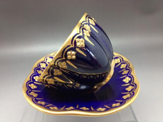 コールポート　ブルー＆ゴールド　デミタスカップ＆ソーサー