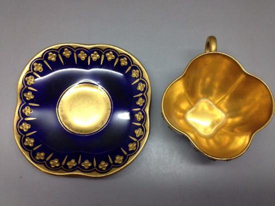 コールポート　ブルー＆ゴールド　デミタスカップ＆ソーサー