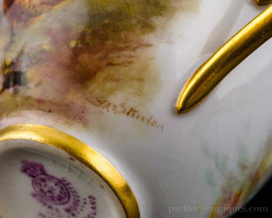 ロイヤルウースター(雉)キジのキャビネットカップ＆ソーサー　by Jas. Stinton