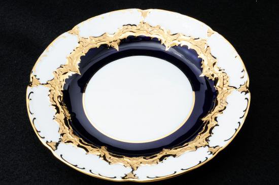 ０８３　マイセン Ｂフォーム １級品 グランツゴールド コバルト トリオ meissen
