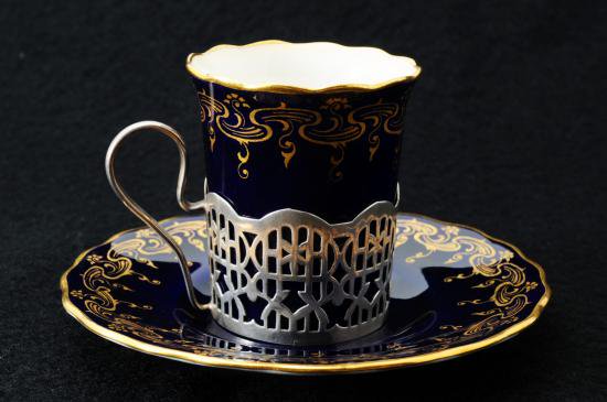 ０３１　純銀ホルダー付　カップ＆ソーサー