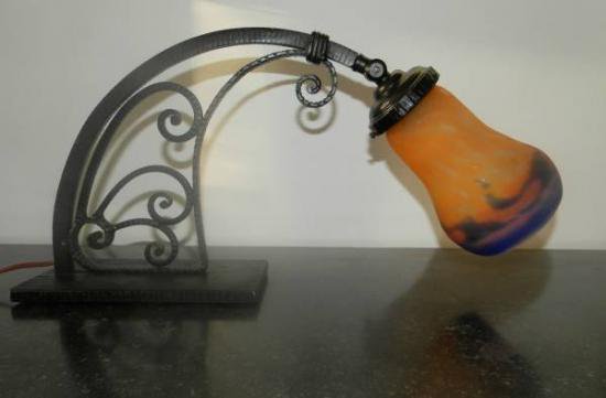 ０２４　ミューラー兄弟　アンティークランプ　可変式スタンドランプ　ガレ、ドーム