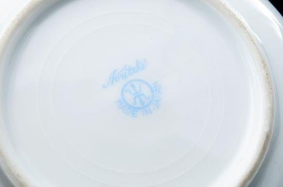 ００８　オールドノリタケ　「白鳥の湖」風景図　カップ＆ソーサー