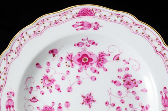 １１６　マイセン meissen 最高峰インドの華 リッチピンク トリオ 1級品