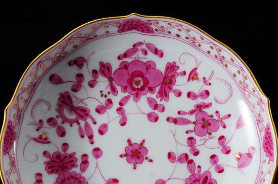 １１６　マイセン meissen 最高峰インドの華 リッチピンク トリオ 1級品