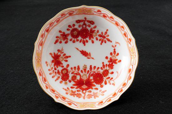 １１８　マイセン meissen インドの華リッチ　オレンジ　カップ＆ソーサー　１級品