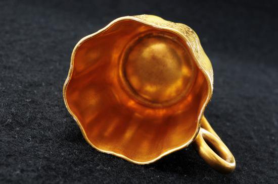 コールポート　デミタスC&S黄色地 金ベタ潰し&金彩盛上げ