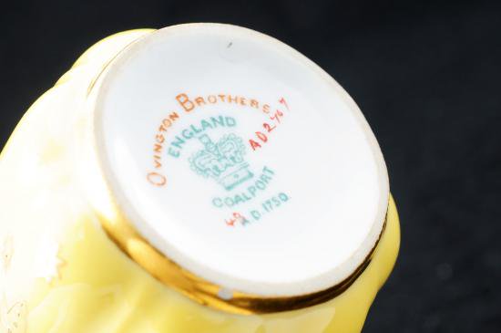 コールポート　デミタスC&S黄色地 金ベタ潰し&金彩盛上げ