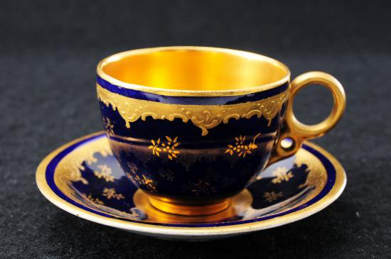 コールポート　Coalport デミタスC&S コバルト地 金ベタ潰し