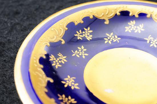 コールポート　Coalport デミタスC&S コバルト地 金ベタ潰し