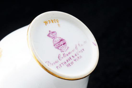 ミントン　金彩コバルト　アラベスク文　デミタスカップ＆ソーサー