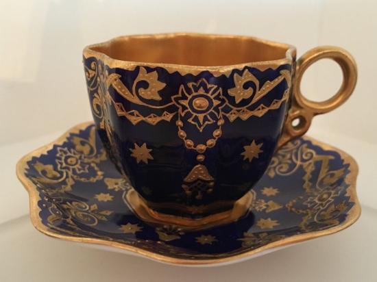 コールポート　コバルトブルー　デミタスカップ＆ソーサー