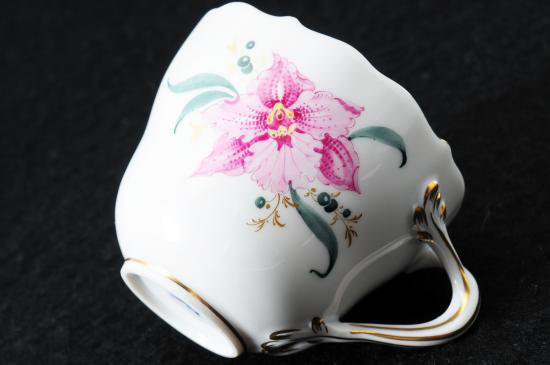 １１９　マイセン meissen ピンクの花　カップ&ソーサー １級品