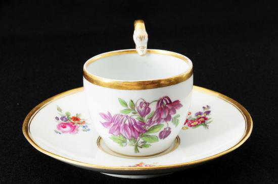 １２３　マイセン　マルコリーニ期 スワンハンドル カップ＆ソーサー