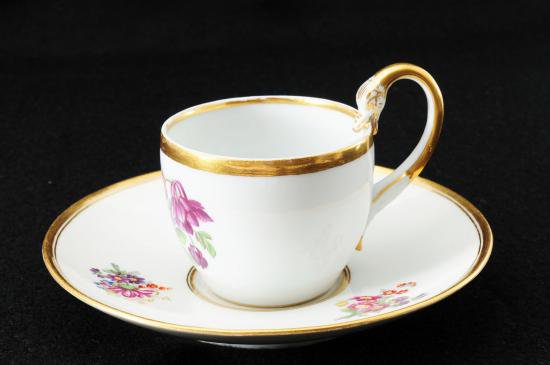 １２３　マイセン　マルコリーニ期 スワンハンドル カップ＆ソーサー