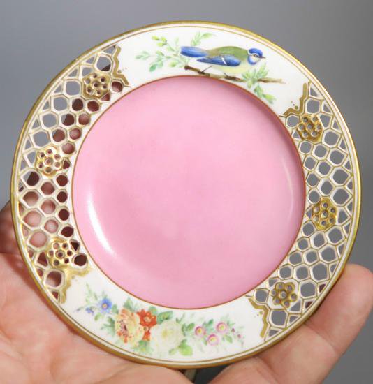 ロイヤルウースター royal worcester 透彫カップ＆ソーサー　ジョージ・オーウェン作,アンティーク食器