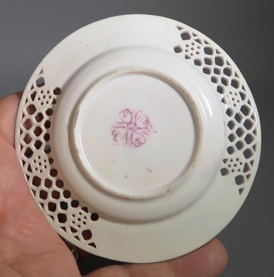 ロイヤルウースター royal worcester 透彫カップ＆ソーサー　ジョージ・オーウェン作,アンティーク食器