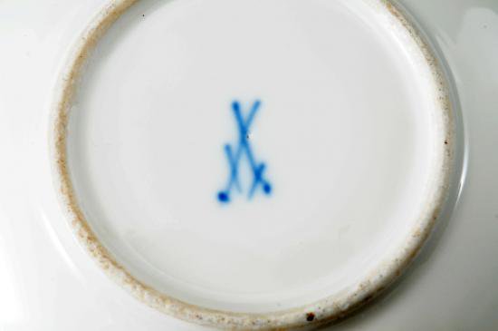 １２４　マイセン meissen 名勝風景画 蓋つきカップ&ソーサー１級品
